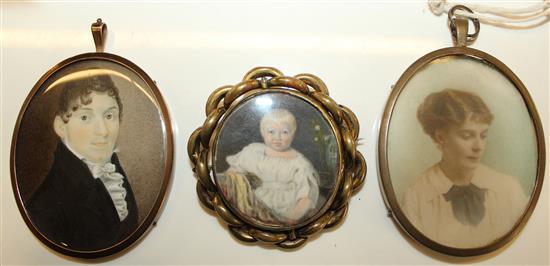 3 portrait miniatures